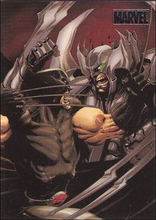 Marvel Heroes and Villains (Silver Foil Parallel Base Set) card 7 Woverine vs Stryfe