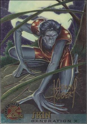 1996 Fleer Ultra X-Men All Chromium (Gold Signature Parallel Base Set) card 36 Skin