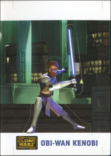 Star Wars: The Clone Wars Trading Card Stickers (Die-Cut Pop-Ups Subset) card 3 Obi-Wan Kenobi