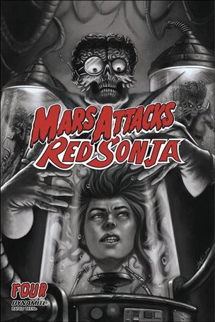 Mars Attacks Red Sonja issue 4-D Luca Strati 1:7 Black & White Cover