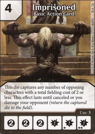Marvel Dice Masters Uncanny X-Men  card 28 Imprisoned: Basic Action Card