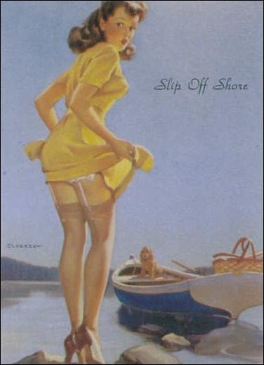 Elvgren's Calendar Pinups 2 (Base Set) card 69 Slip Off Shore