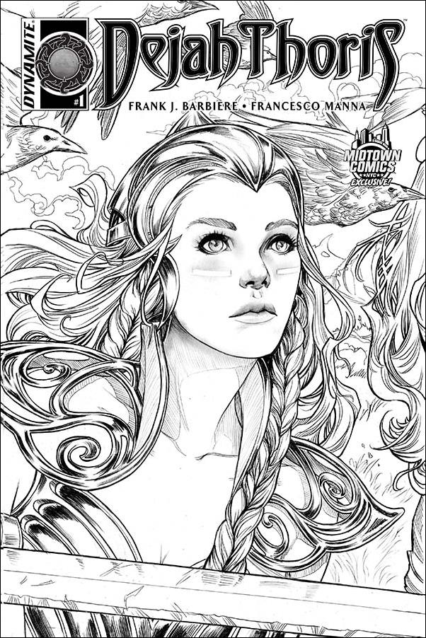 Dejah Thoris (2016) issue 1-P Nei Ruffino Midtown Comics Black & White Cover