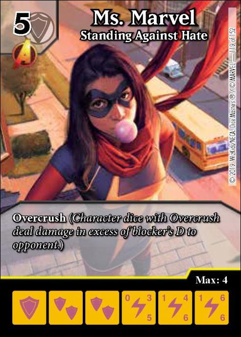 Marvel Dice Masters  Avengers Infinity Gauntlet card 119 Ms. Marvel : Standing Against Hate
