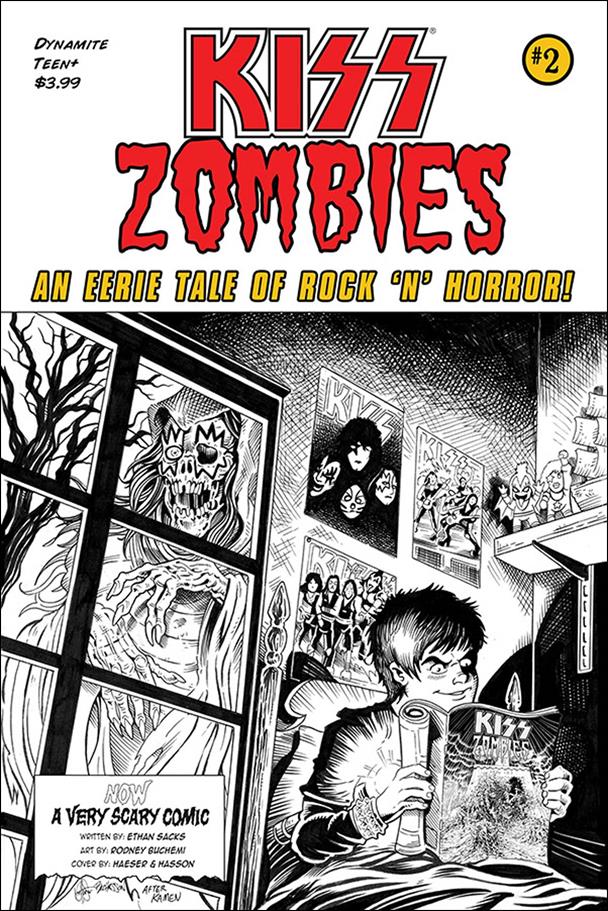 Kiss Zombies issue 2-G Ken Haeser 1:11 Black & White Cover