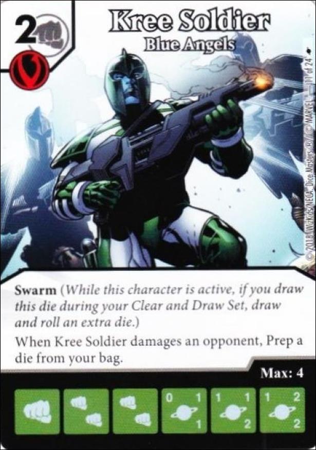 Marvel Dice Master's Kree Invasion Team Pack card 11 Kree Soldier - Blue Angels