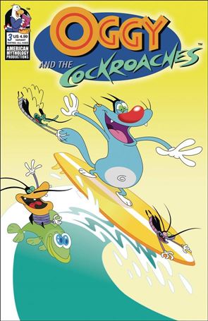 Oggy and the Cockroaches issue 3-B Cartoon Art Surfing Cover