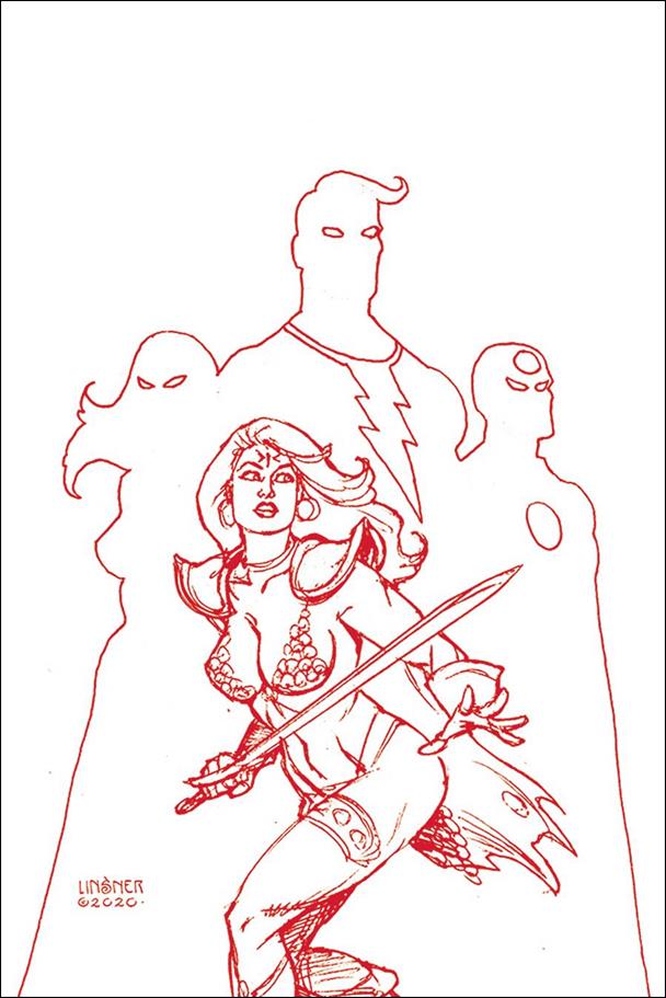 Red Sonja: The Superpowers issue 1-ZC Joseph Michael Linsner Red Line Art Virgin Cover