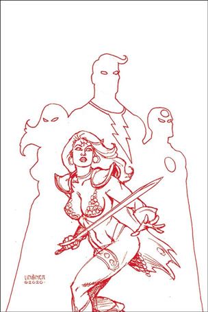 Red Sonja: The Superpowers issue 1-ZC Joseph Michael Linsner Red Line Art Virgin Cover