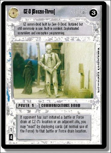 Star Wars: Premiere Limited (Base Set) card 176 CZ-3 [Seezee-Three]