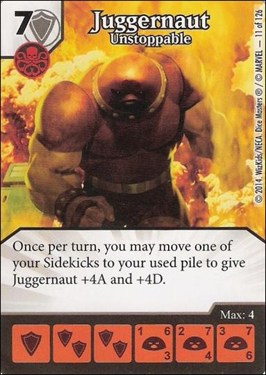 Marvel Dice Masters Uncanny X-Men  card 11 Juggernaut: Unstoppable
