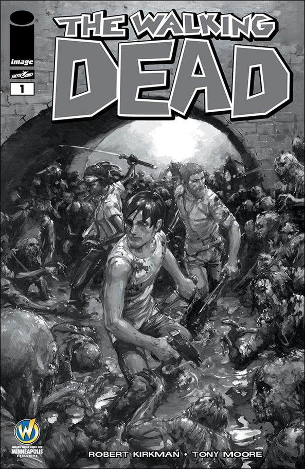 Walking Dead (2003) issue 1-KO Clayton Crain Wizard World Minneapolis B&W Cover