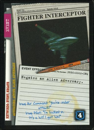 X-Files (Promo) card PR96-02-INQ Fighter Interceptor