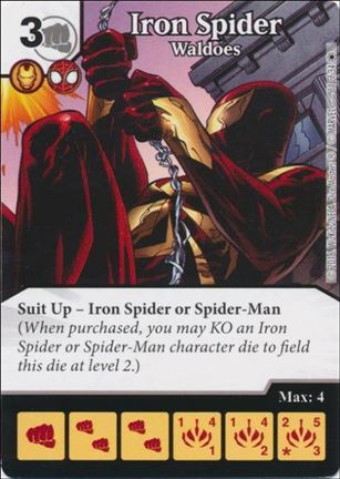 Marvel Dice Masters Iron Man and War Machine Starter Set card 11 Iron Spider - Waldoes