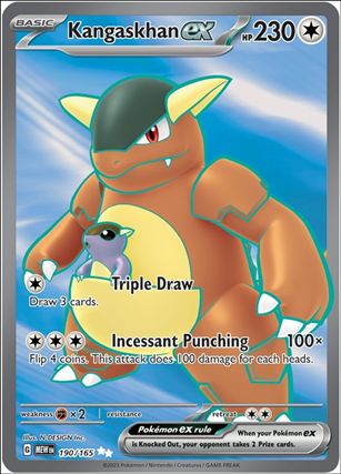 Pokemon: Scarlet & Violet - 151 (Base Set) card 190/165 Kangaskhan EX (HoloFoil) Full Art 