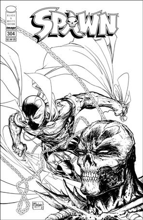 Spawn issue 304-C Todd McFarlane Black and White Cover