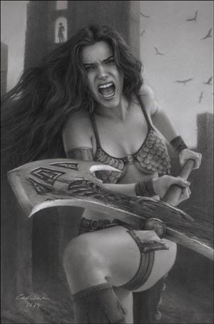 Red Sonja: Death and the Devil issue 1-R Celina B&W Virgin 1:40 Cover