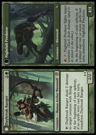 Magic the Gathering: Innistrad (Base Set) card 176 Daybreak Ranger / Nightfall Predator