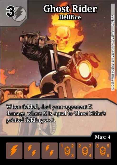 Marvel Dice Masters  Avengers Infinity Gauntlet card 30 Ghost Rider: Hellfire