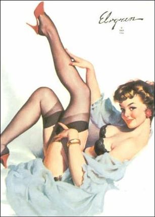 Elvgren's Calendar Pinups (Base Set) card 51 Sheer Comfort