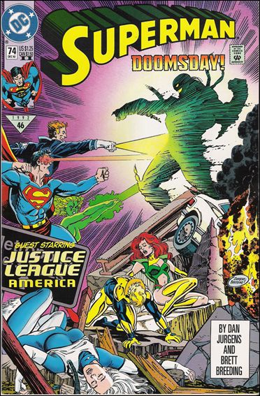 Superman (1987) issue 74-B Yellow & Green Logo Cover (2nd Printing)