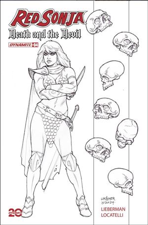 Red Sonja: Death and the Devil issue 4-H 15 Copy B&W Cover by Joseph Michael Linsner
