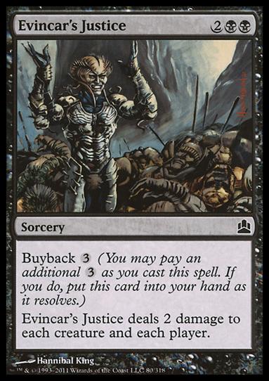 Magic the Gathering: Commander (Base Set) card 80 Evincar's Justice