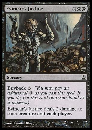 Magic the Gathering: Commander (Base Set) card 80 Evincar's Justice