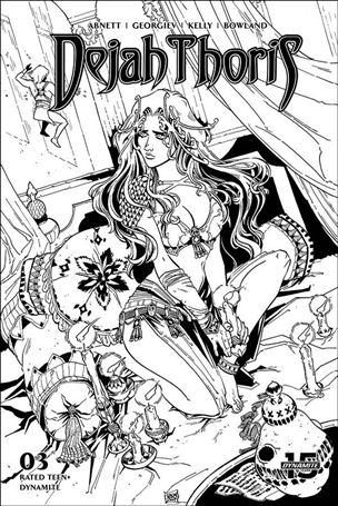 Dejah Thoris (2019) issue 3-Q Sanya Anwar 1:50 Black and White Cover