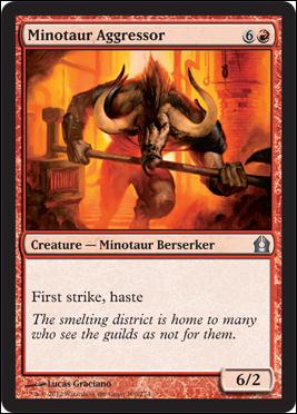 Magic the Gathering: Return to Ravnica (Base Set) card 99 Minotaur Aggressor