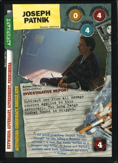 X-Files: 101361 (Base Set) card XF97-0395x1 Joseph Patnik