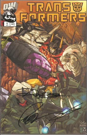 Transformers: Generation 1 (2002) issue 1-K "Gold Elite Dist." Signed 1:25 Wraparound Cover