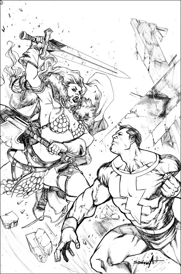 Red Sonja: The Superpowers issue 2-H Sergio Davila 1:11 Black & White Virgin Cover