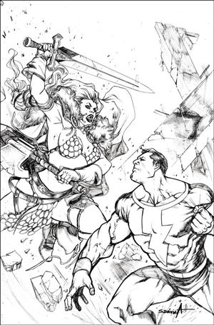 Red Sonja: The Superpowers issue 2-H Sergio Davila 1:11 Black & White Virgin Cover