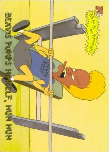 Beavis and Butt-Head (Base Set) card '6937' Beavis Pumps Himself, huh huh