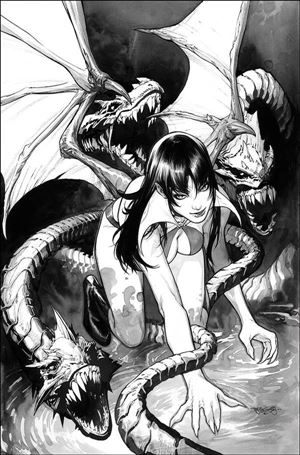 Vengeance of Vampirella (2019) issue 17-E Stephen Segovia Black & White Virgin Cover