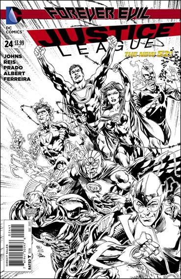 Justice League (2011) issue 24-E Ivan Reis 1:100 Black and White Cover