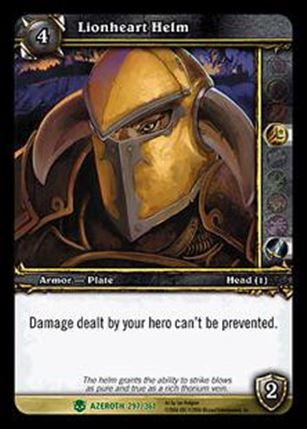 World of Warcraft: Heroes of Azeroth (Base Set) card 297 Lionheart Helm