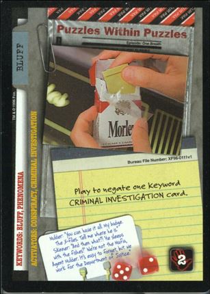 X-Files: Premiere Edition (Base Set) card XF96-0111v1 Puzzles Within Puzzles