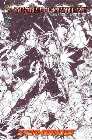 Transformers: Stormbringer issue 4-C Don Figueroa Black & White Wraparound Cover 1:25