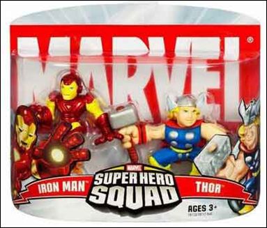 Marvel Super Hero Squad figure 8 Iron Man (Red and Yellow) and Thor 