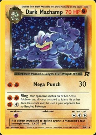 Pokemon: Team Rocket (Base Set) card 10-B Dark Machamp (Holo) - Unlimited