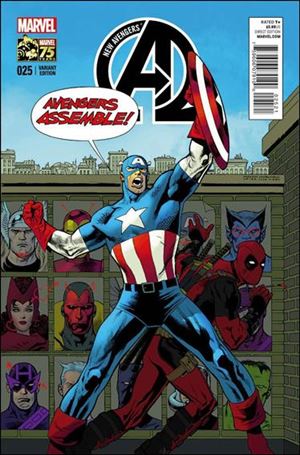 New Avengers (2013) issue 25-B Kevin Nowlan 1:25 Deadpool 75th Anniversary Cover
