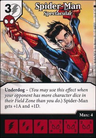 Marvel Dice Masters Amazing Spider-Man card 16 Spider-Man: Spectacular