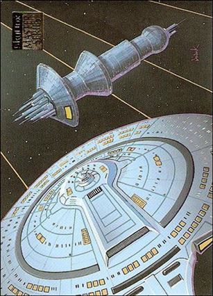 Star Trek Master Series: Series 2 (Base Set) card 56 U.S.S. Enterprise NCC-1701-D at Spacedock
