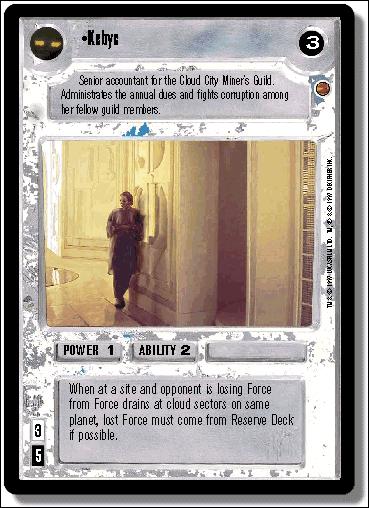 Star Wars: Cloud City Limited (Base Set) card 93 Kebyc