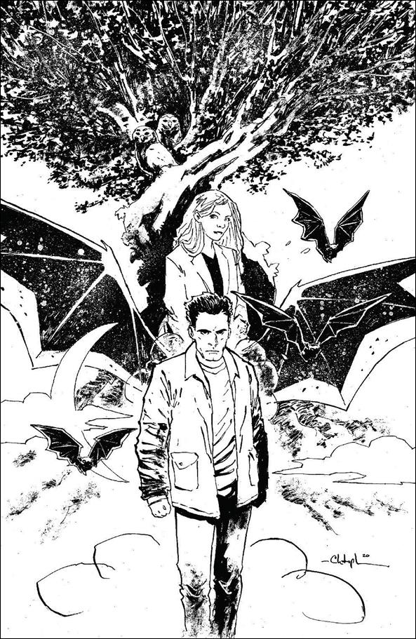 Angel + Spike issue 14-D Christopher Mitten 1:20 Black & White Virgin Cover