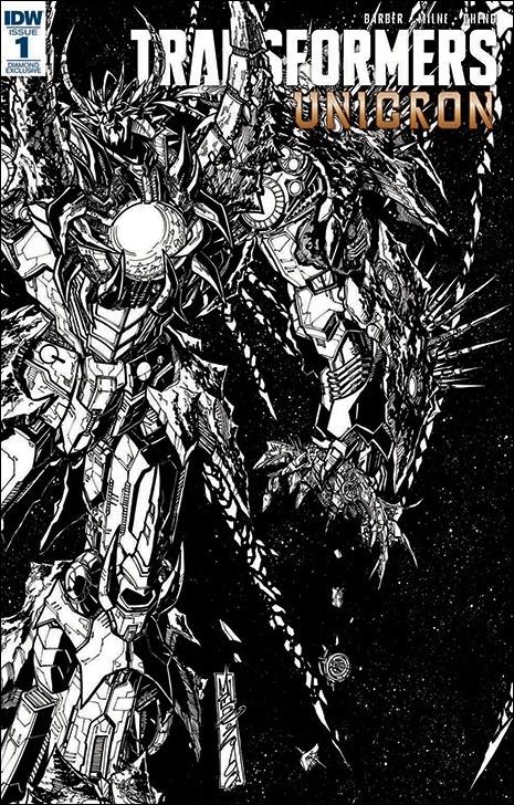 Transformers: Unicron issue 1-G Alex Milne B&W Diamond Retailer Exclusive Cover