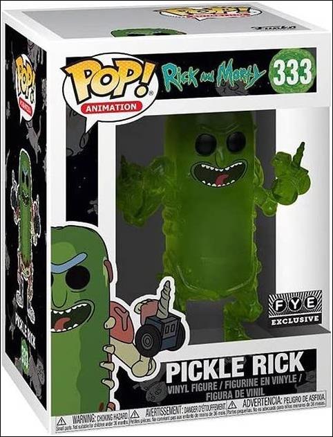 POP! Animation figure 333-B Pickle Rick (Translucent) FYE Exclusive