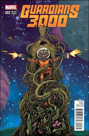 Guardians 3000 issue 2-C Ian Bertram Rocket Raccoon and Groot Cover